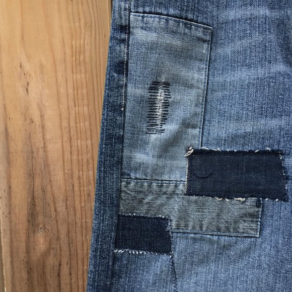 Seal Kay Patchwork Indigo Blue Denim Jeans Straight Leg Fit Womens Size 26 NWOT - Picture 3 of 16